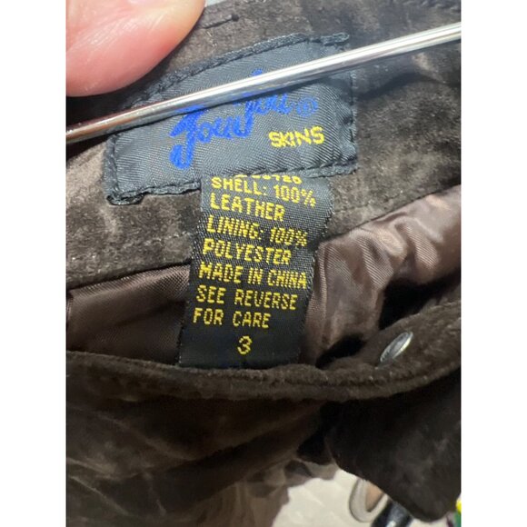 JouJou Skins Vintage 90's Brown Suede Leather Straight Leg Pants - Picture 7 of 7